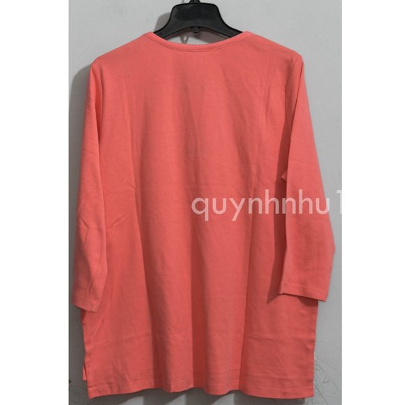 Orvis Ladies' ¾ Sleeve Split Neck Pima Cotton Top. - Picture 5 of 6